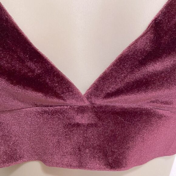 Shimera Velvet Deep Purple Burgundy Bralette Bra Womens Size Small - Picture 3 of 11